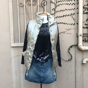 Crushed velvet grey sweater